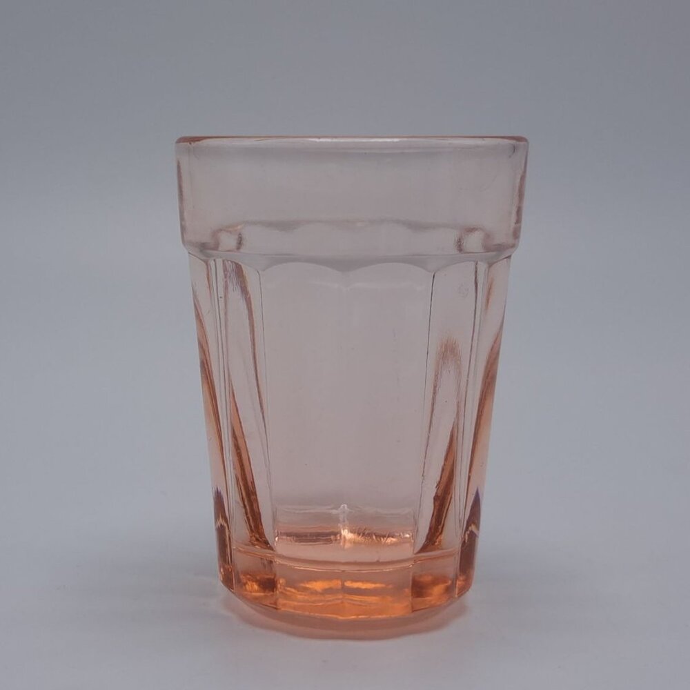 ANCHOR HOCKING Pillar Optic Pink Shot Glass 2 3/8" tall